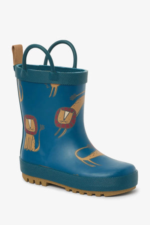 Dinossi - Botas de agua azul marino dulce león con asa para niño - 29