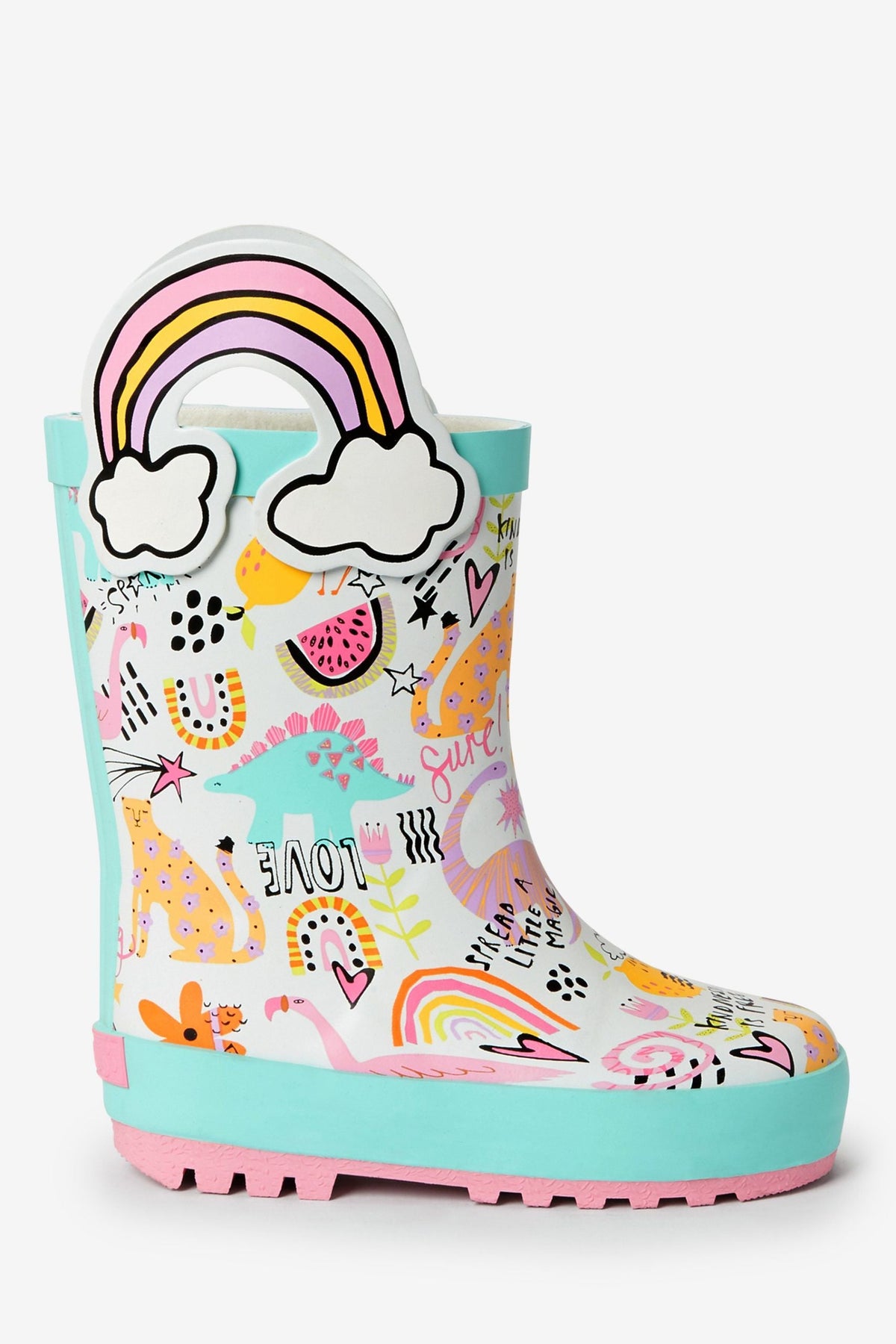 Dinossi - Botas de agua infantiles Love polares con asa