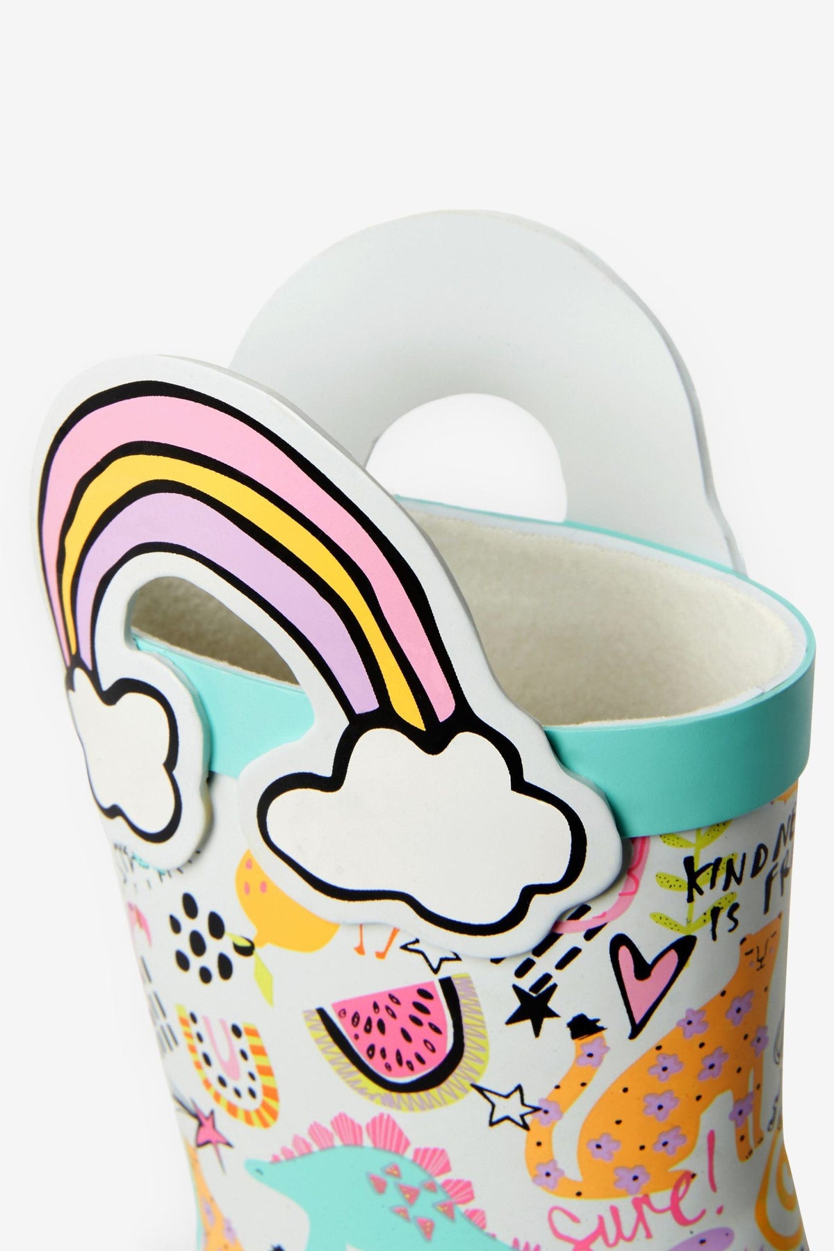 Dinossi - Botas de agua infantiles con forro polar Love con asas - 28