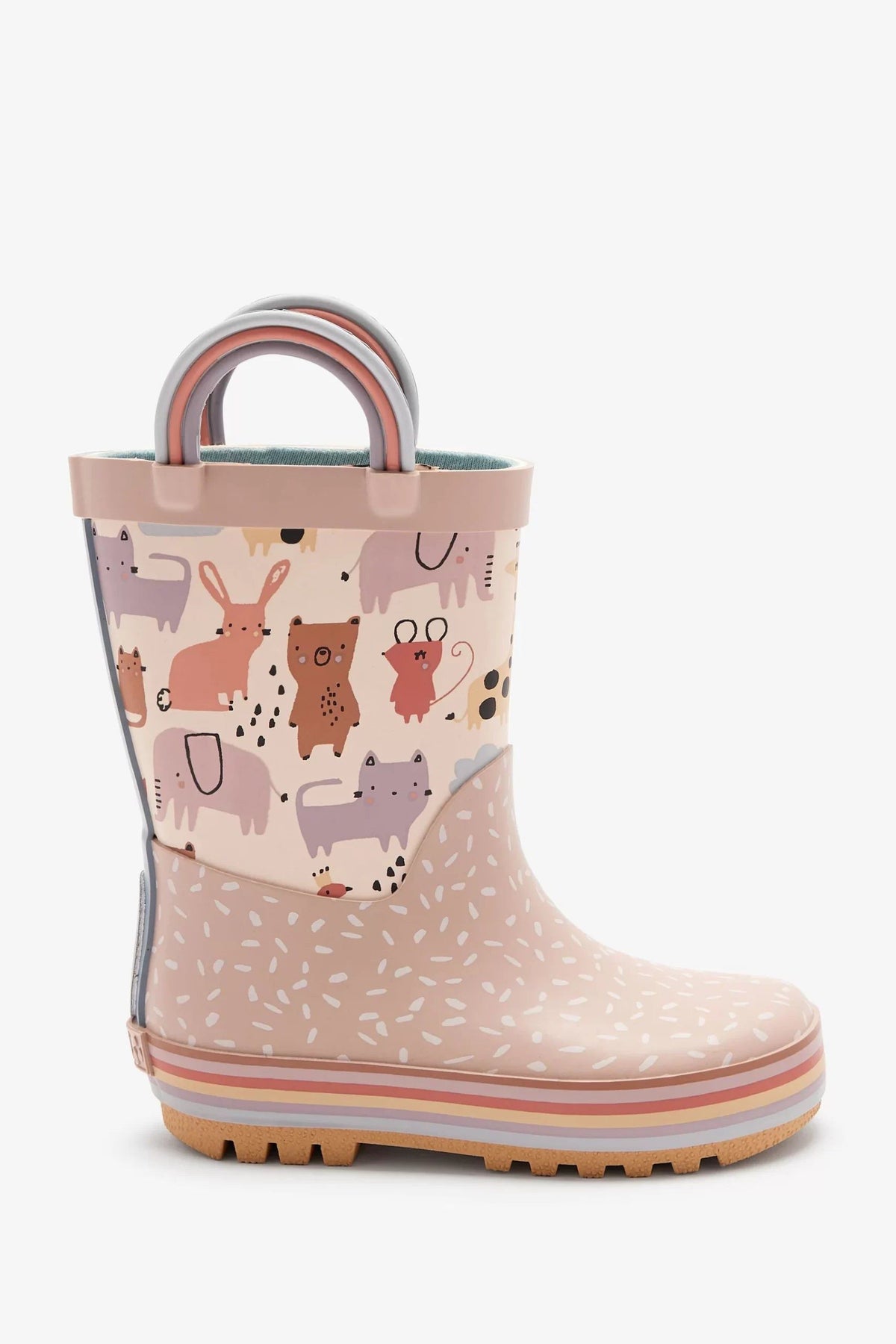Dinossi - Botas de agua rosas suaves con animales dulces para niña - 26.5