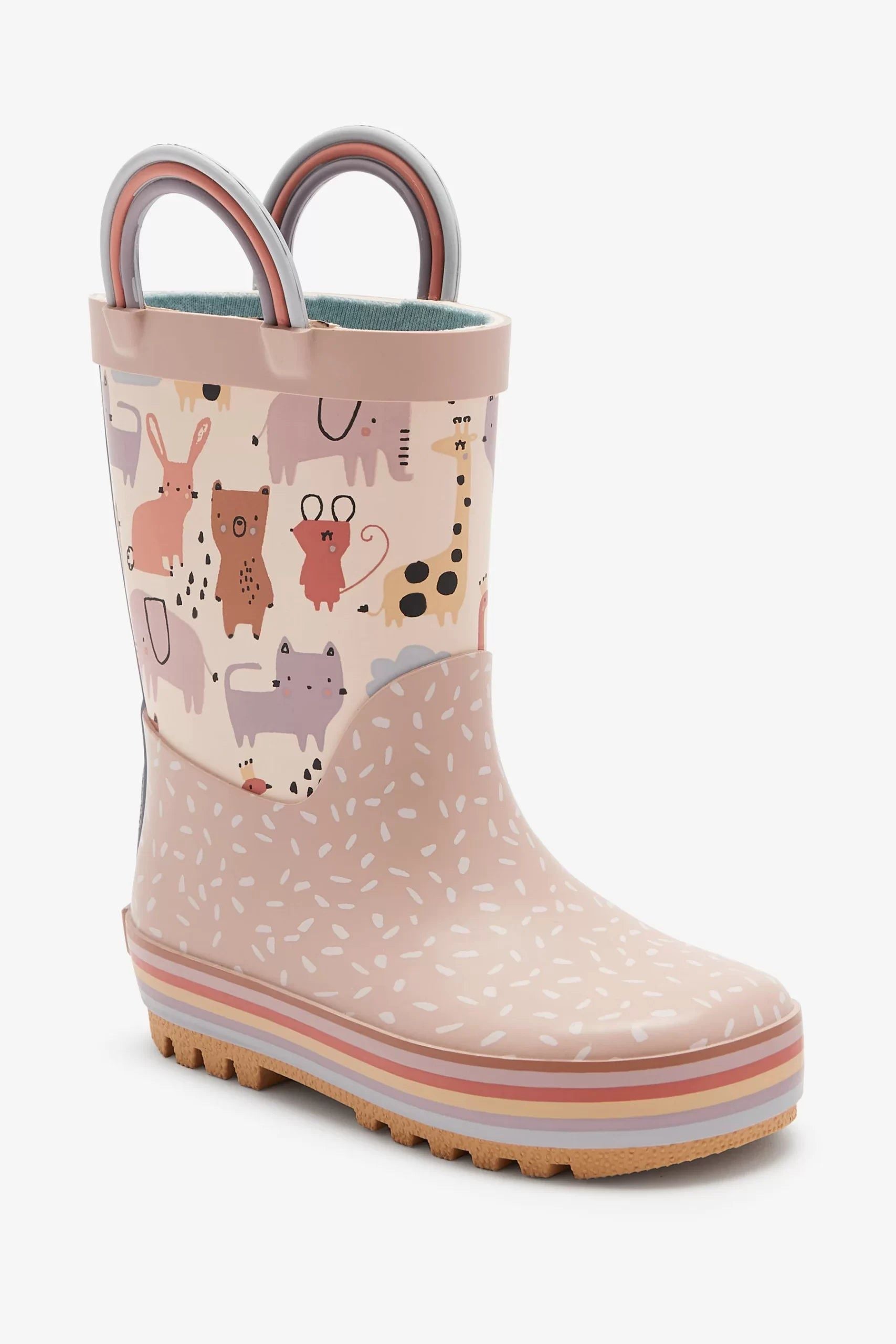 Dinossi - Botas de agua suaves de animales dulces con asas para niñas - 28