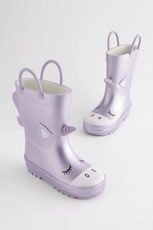 Dinossi - Botas de agua polares de unicornio lila morado con suela blanda para niña - 30.5