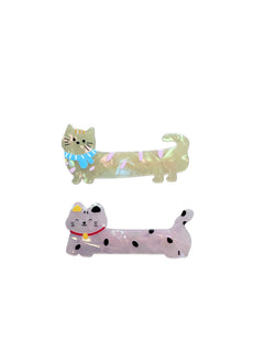 Dinossi - Pinzas para el pelo de gato feliz, 2 unidades