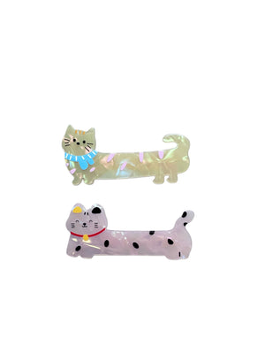 Dinossi - Pinzas para el pelo de gato feliz, 2 unidades