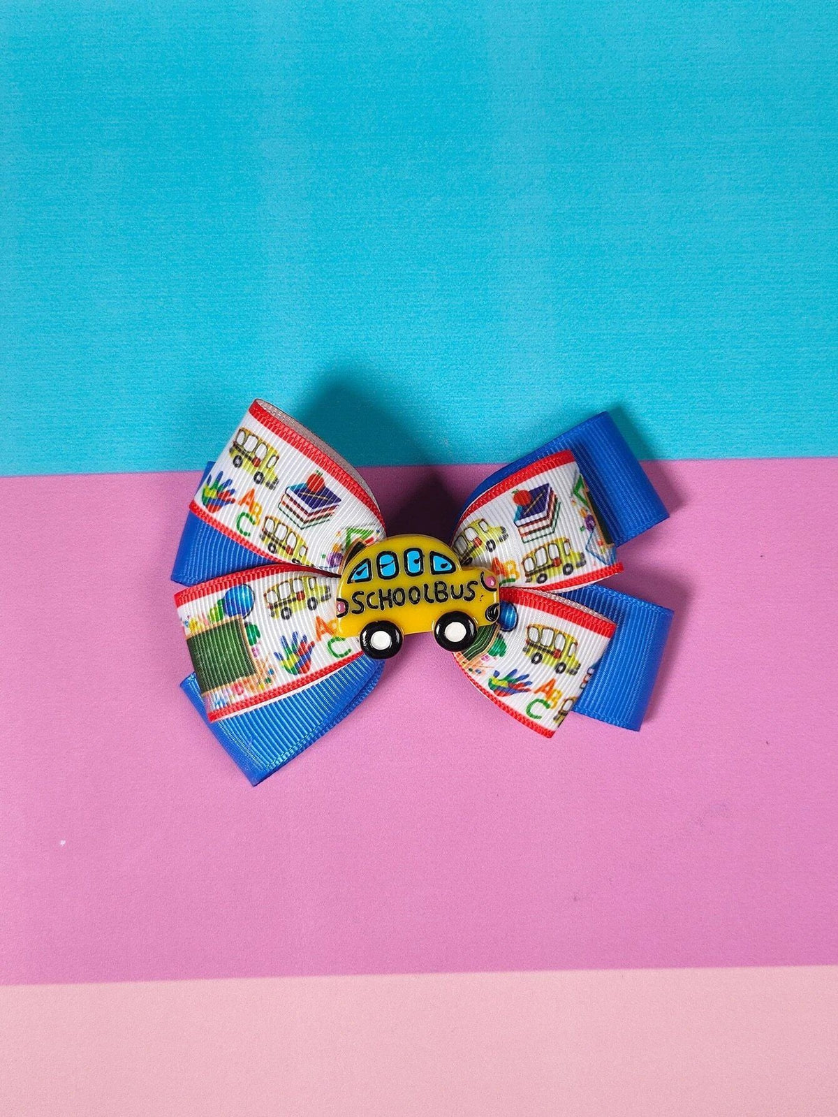 Dinossi - Horquilla para el pelo con diseño de autobús escolar para niñas