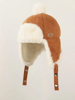 Dinossi - Gorro Piloto Infantil de Pelo Polar con Pompón