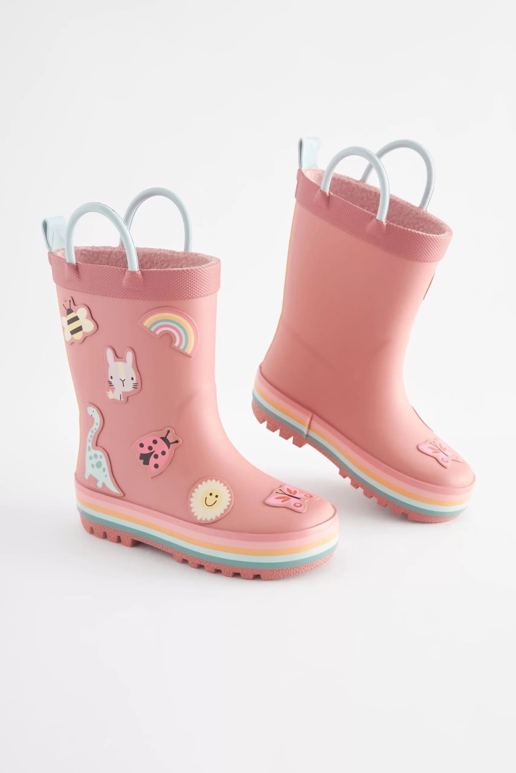 Dinossi - Botas de agua polares de suela blanda rosa suave para niña - 28
