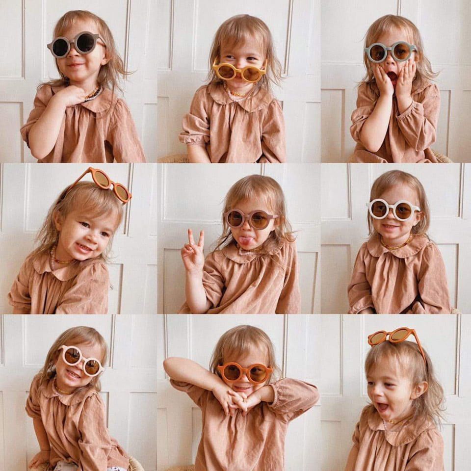 Dinossi - Gafas de Sol Sostenibles para Niños Modelo Redondo - Marrón