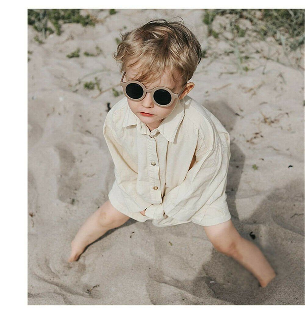 Dinossi - Gafas de Sol Sostenibles para Niños Modelo Redondo - Marrón