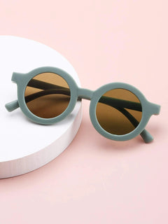 Dinossi - Gafas de Sol Redondas Verdes Oscuras Sostenibles para Niños