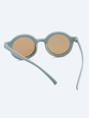 Dinossi - Gafas de Sol Redondas Verdes Oscuras Sostenibles para Niños