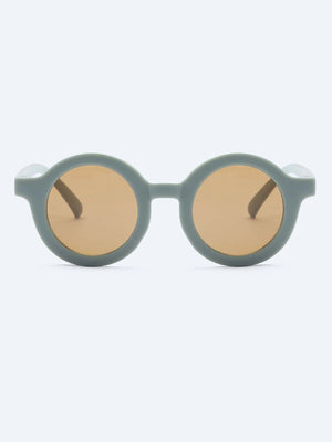 Dinossi - Gafas de Sol Redondas Verdes Oscuras Sostenibles para Niños