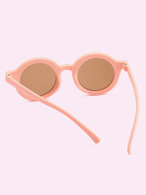 Dinossi - Gafas de sol infantiles redondas rosas sostenibles