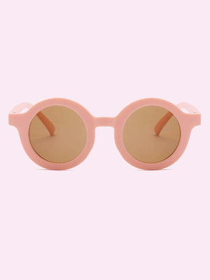 Dinossi - Gafas de sol infantiles redondas rosas sostenibles