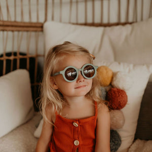 Dinossi - Gafas de sol infantiles redondas sostenibles de color negro