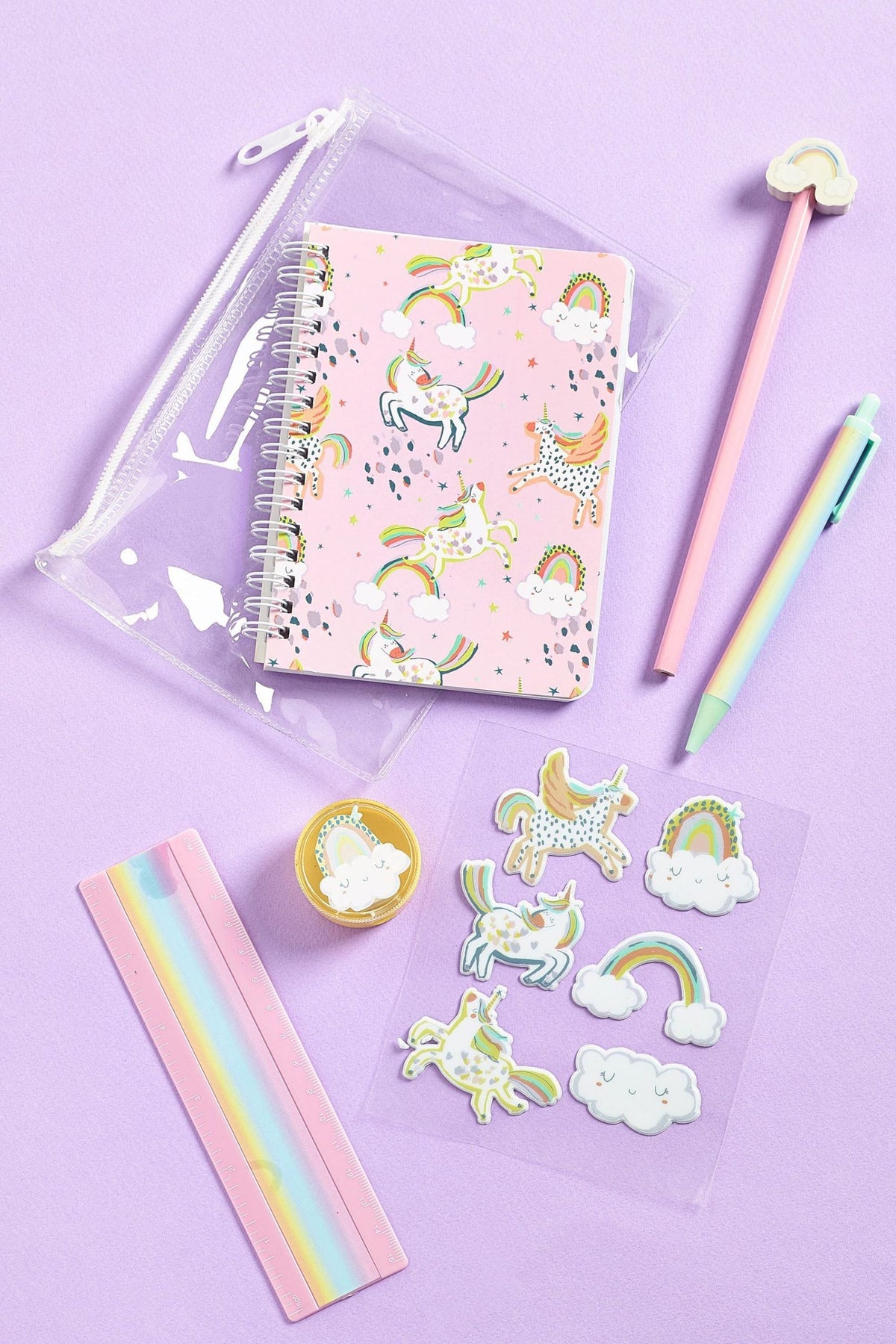 Dinossi - Set de papelería lindo unicornio