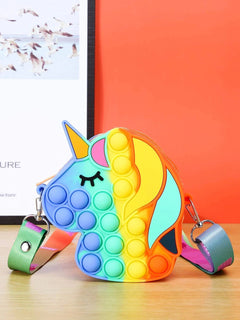 Dinossi - Bolso de hombro para niña con diseño de Popit en forma de unicornio