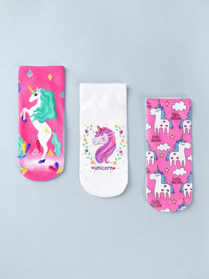 Dinossi - Set de 3 Calcetines de Unicornio para Niña