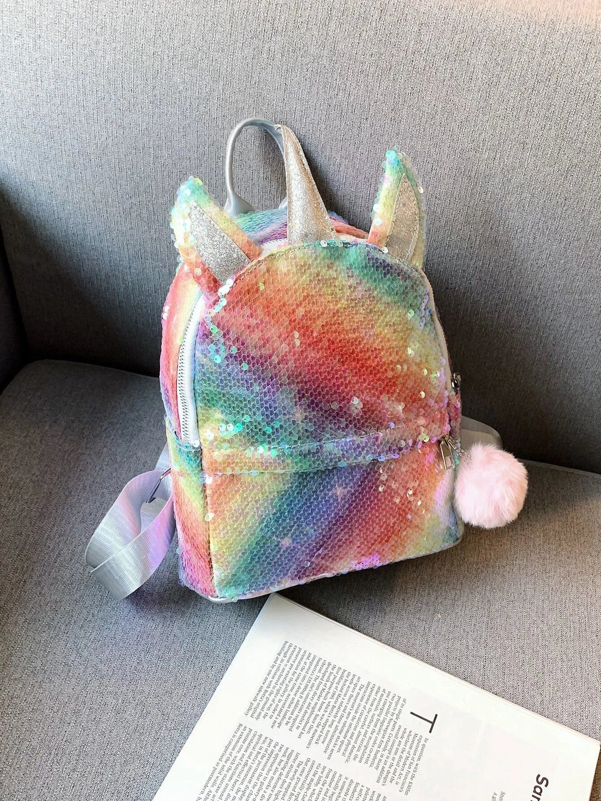 Dinossi - Mochila infantil con lentejuelas brillantes de unicornio