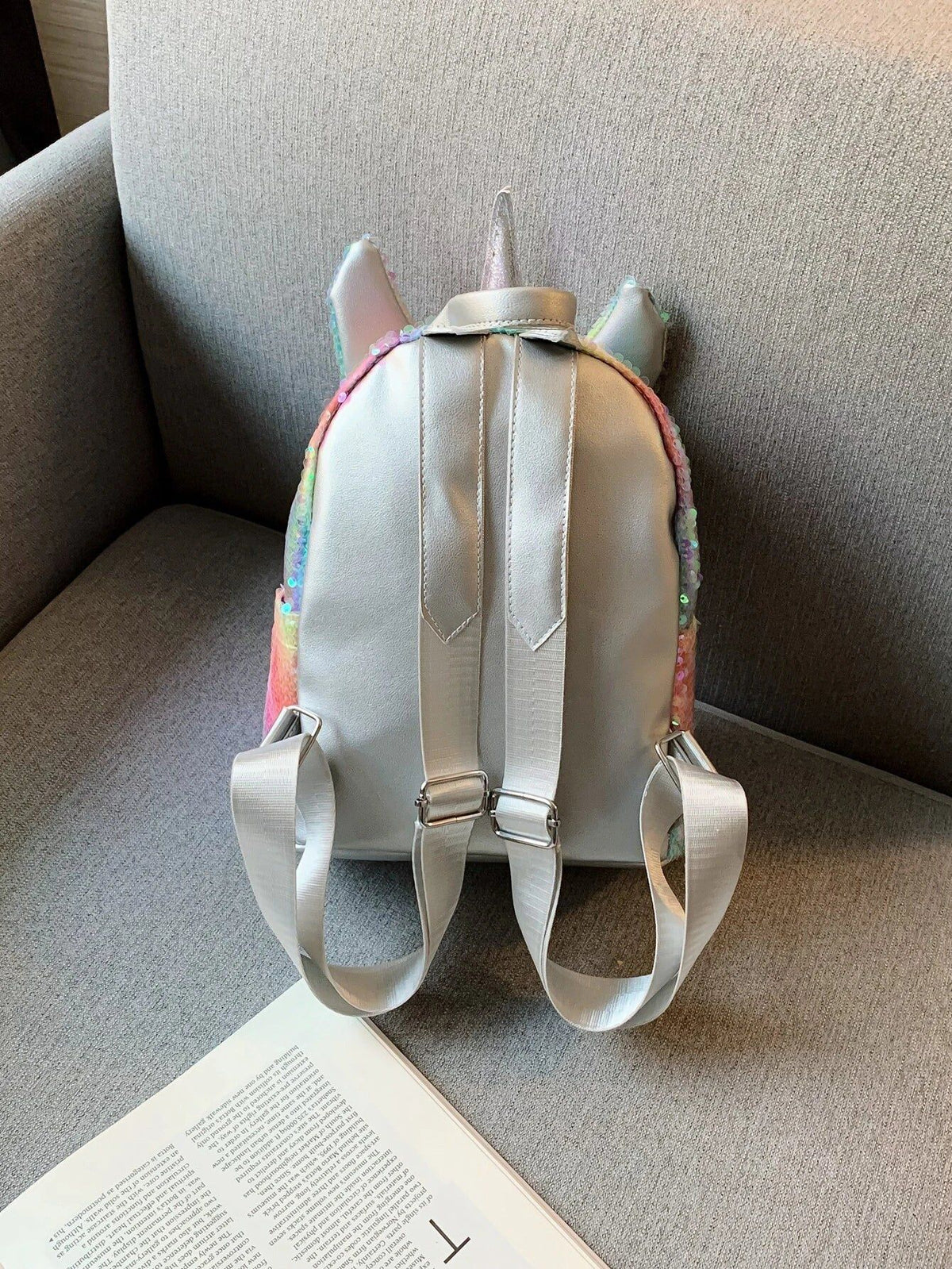 Dinossi - Mochila infantil con lentejuelas brillantes de unicornio