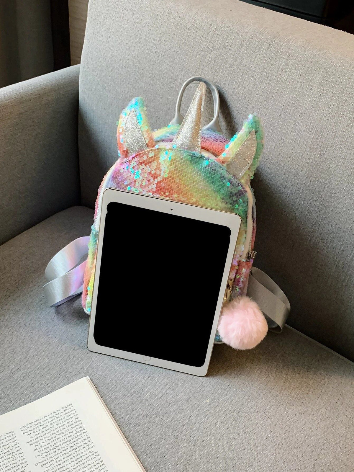 Dinossi - Mochila infantil con lentejuelas brillantes de unicornio