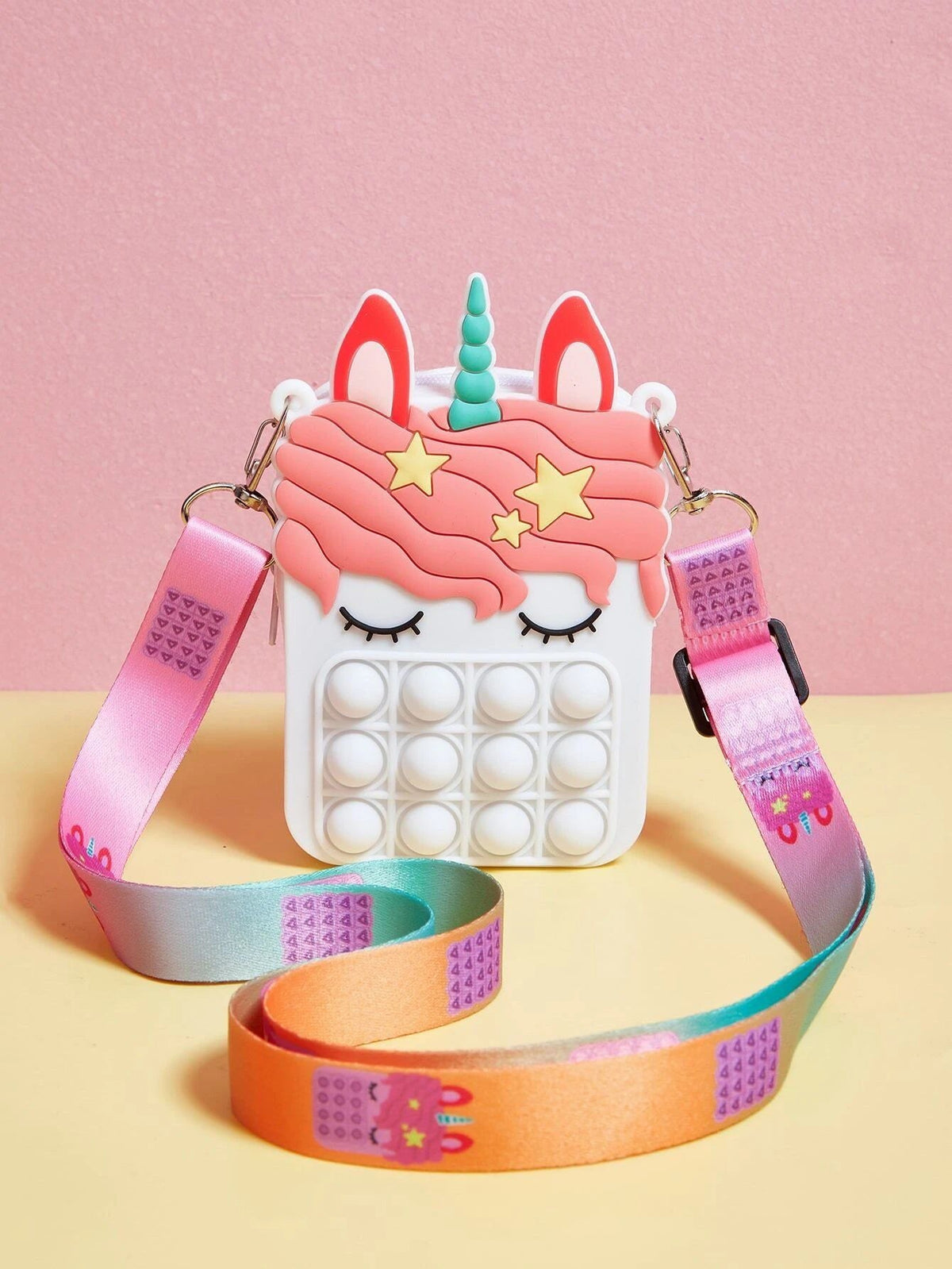 Dinossi - Bolso de hombro blanco para niña con diseño de unicornio Popit