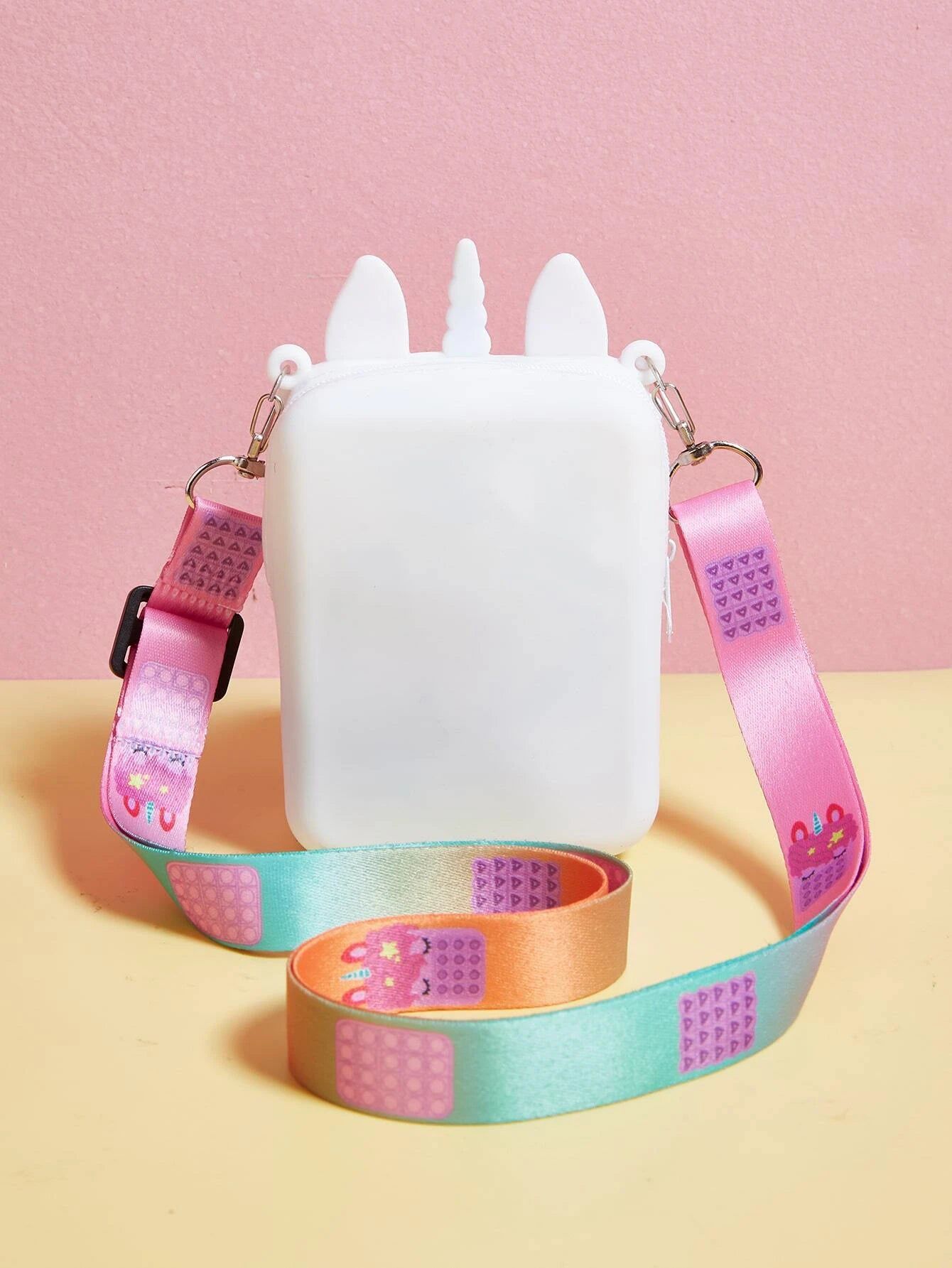 Dinossi - Bolso de hombro blanco para niña con diseño de unicornio Popit