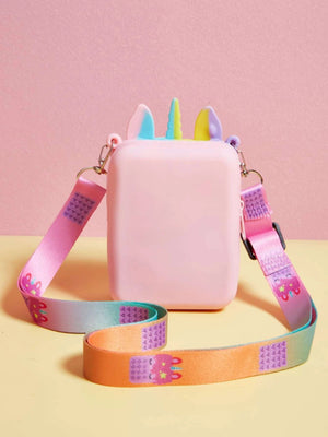 Dinossi - Bolso de hombro para niña con diseño de unicornio popit y arcoíris