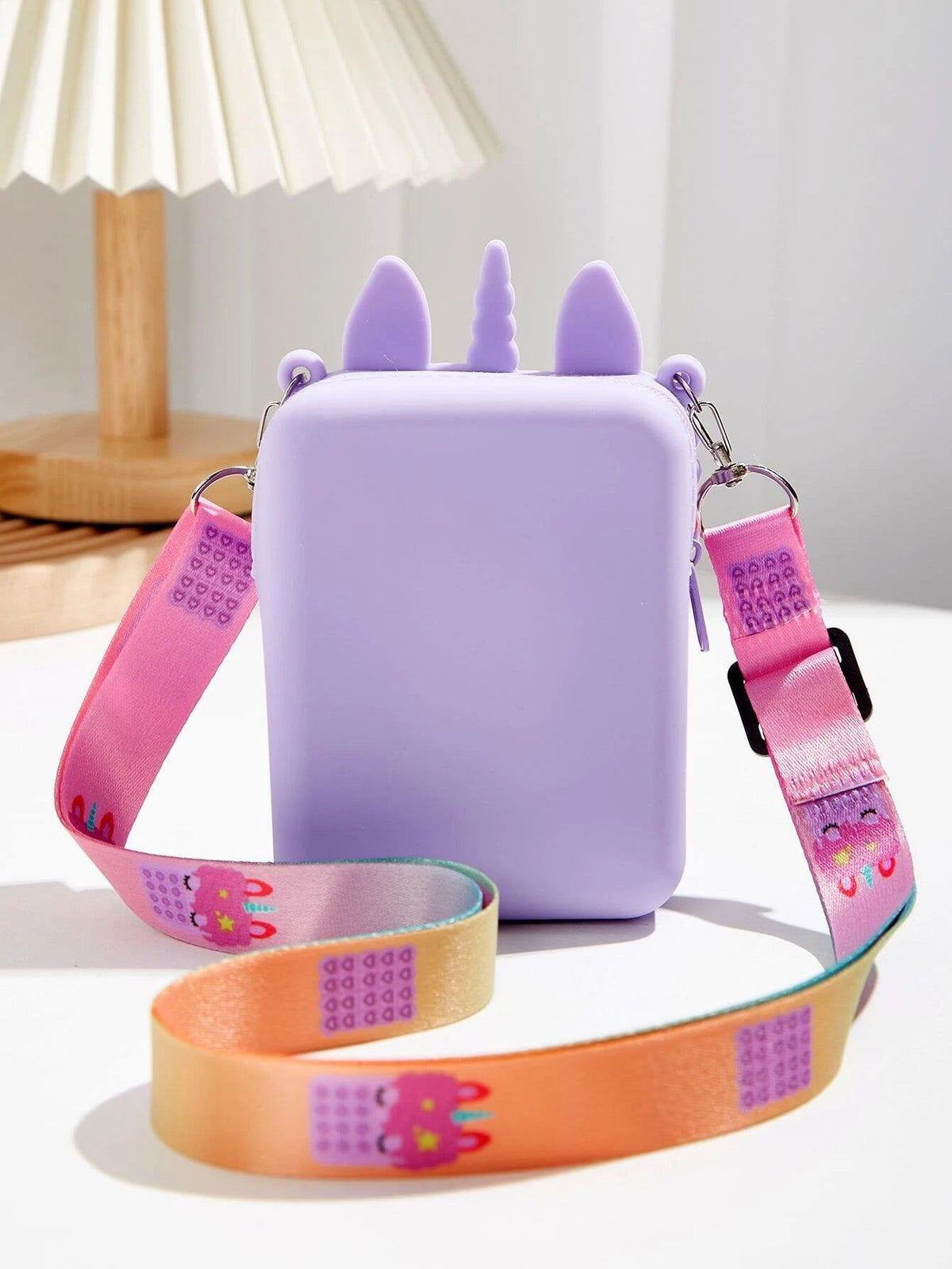 Dinossi - Bolso de hombro morado para niña con diseño de unicornio Popit