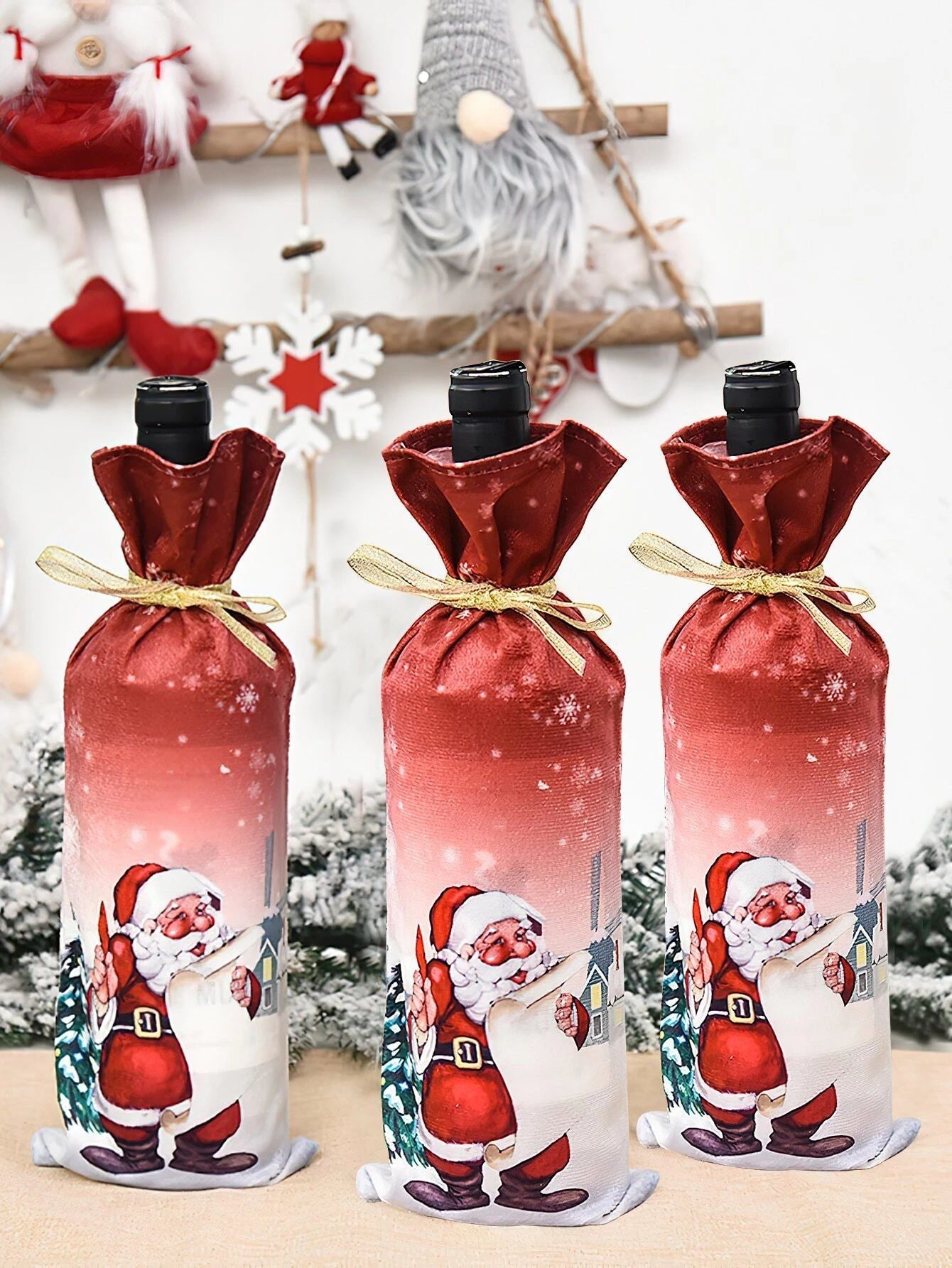 Dinossi - Vestido para botella de vino de Papá Noel (Navidad)