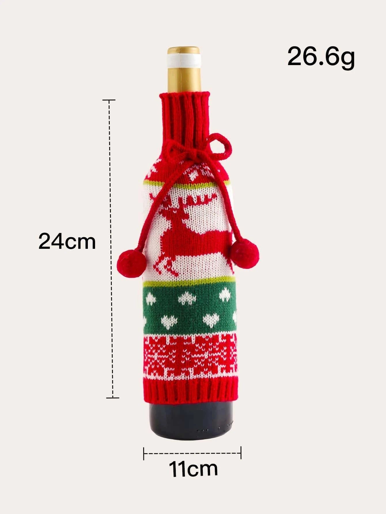 Dinossi - Vestido de botella de vino de punto de diseño especial de Navidad