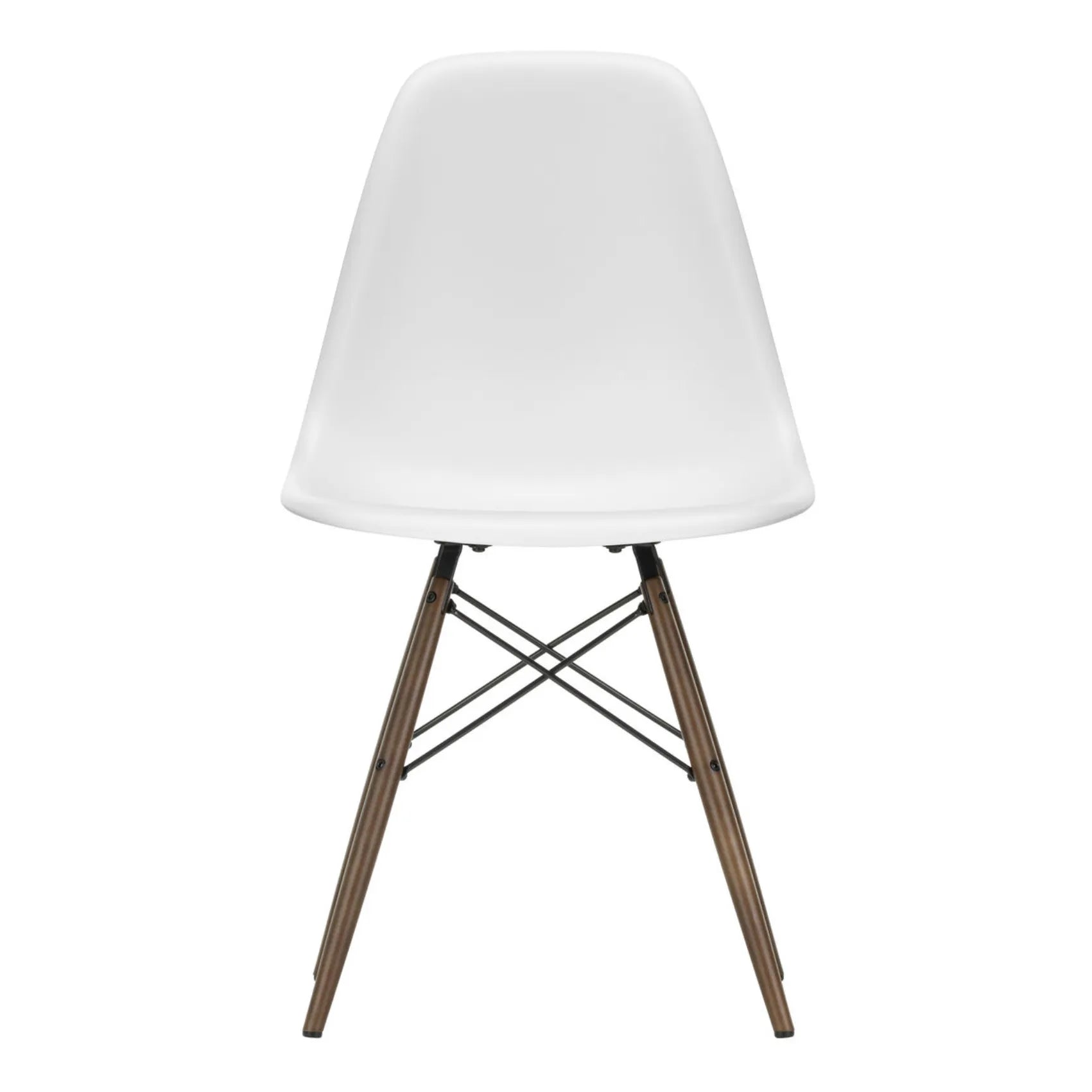 Vitra - Silla DSW de plástico - Base de arce - Charles & Ray Eames | Blanco