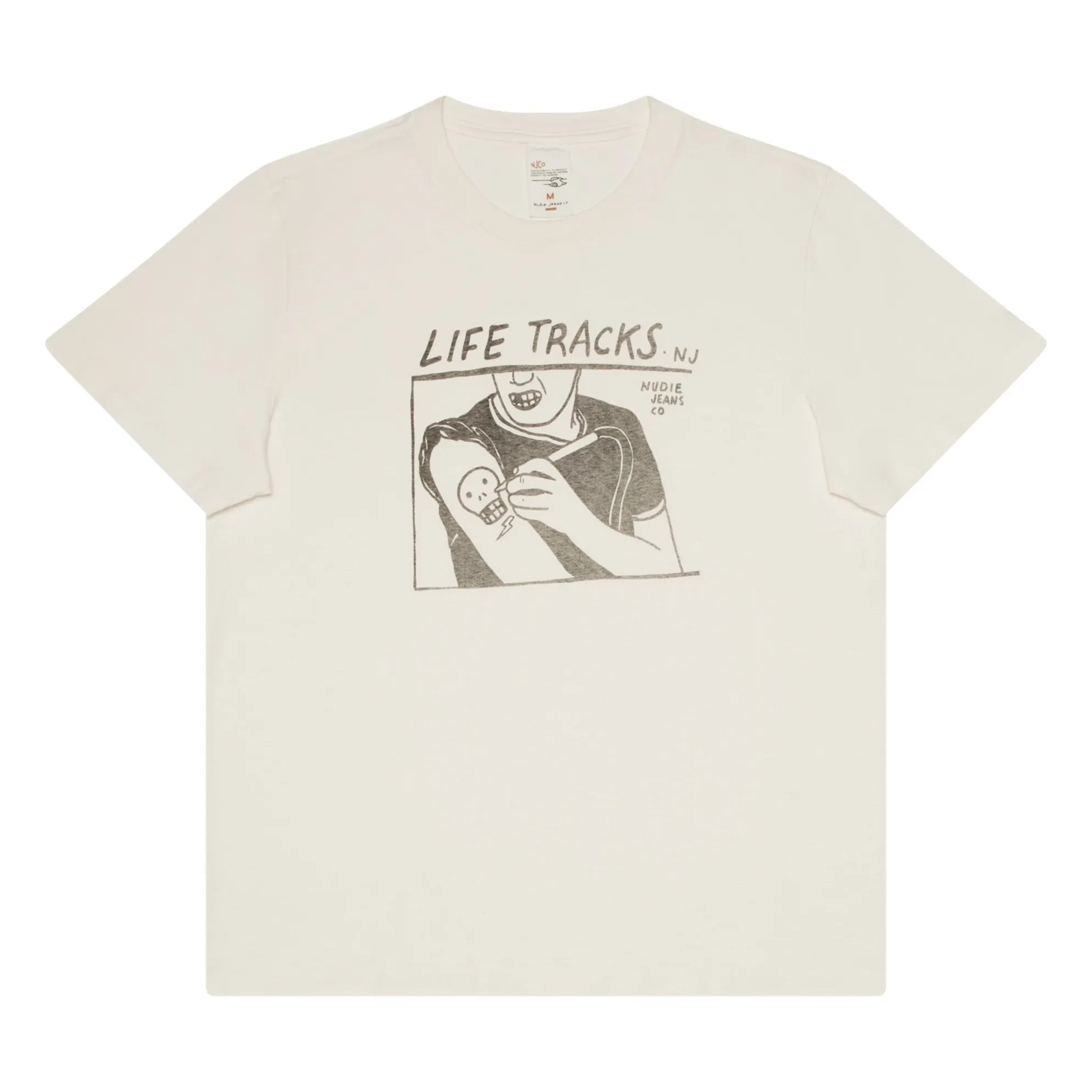 Nudie Jeans - Camiseta Roy Life Tracks | Blanco
