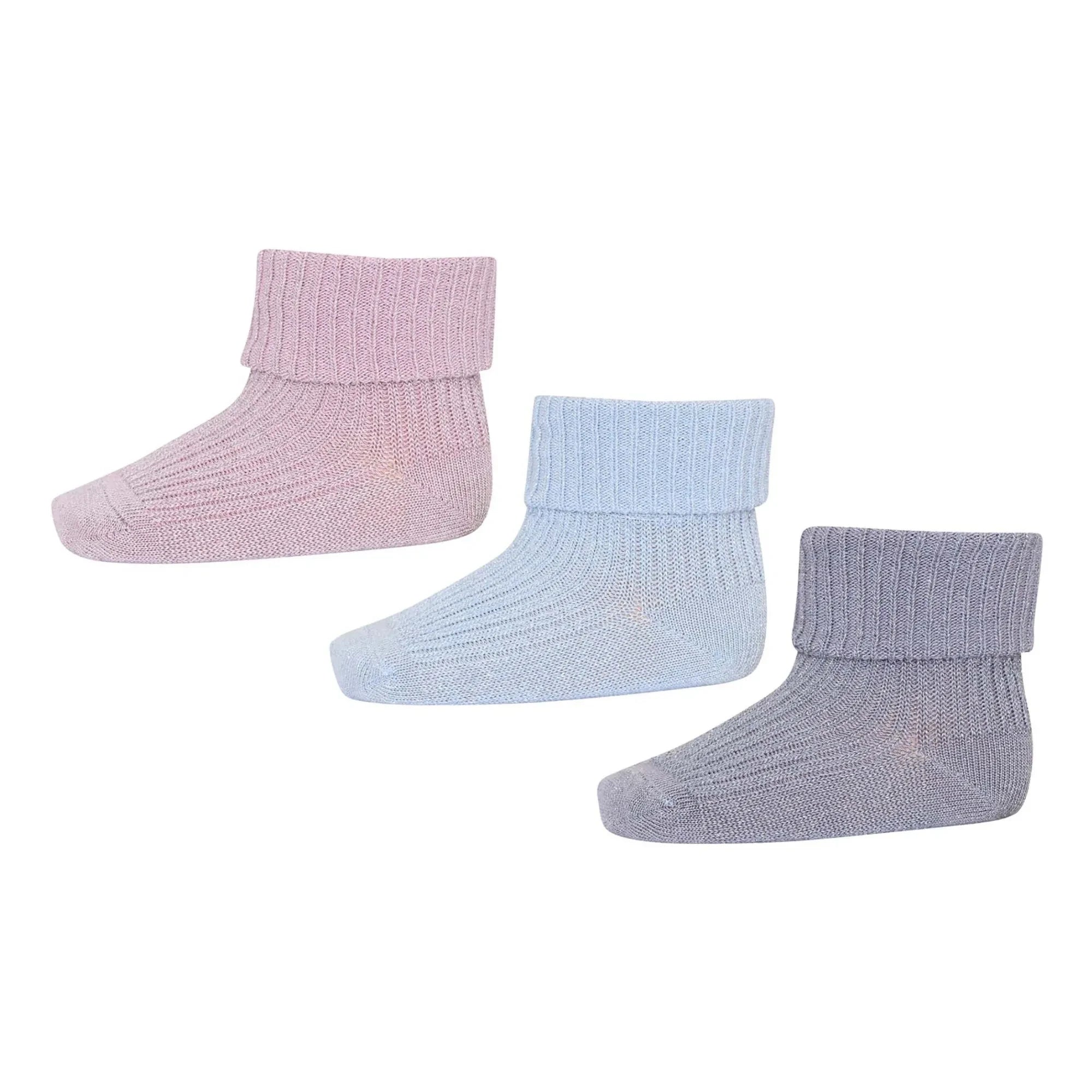 Mp Denmark - Pack de 3 pares de calcetines con lentejuelas Ida | Morado