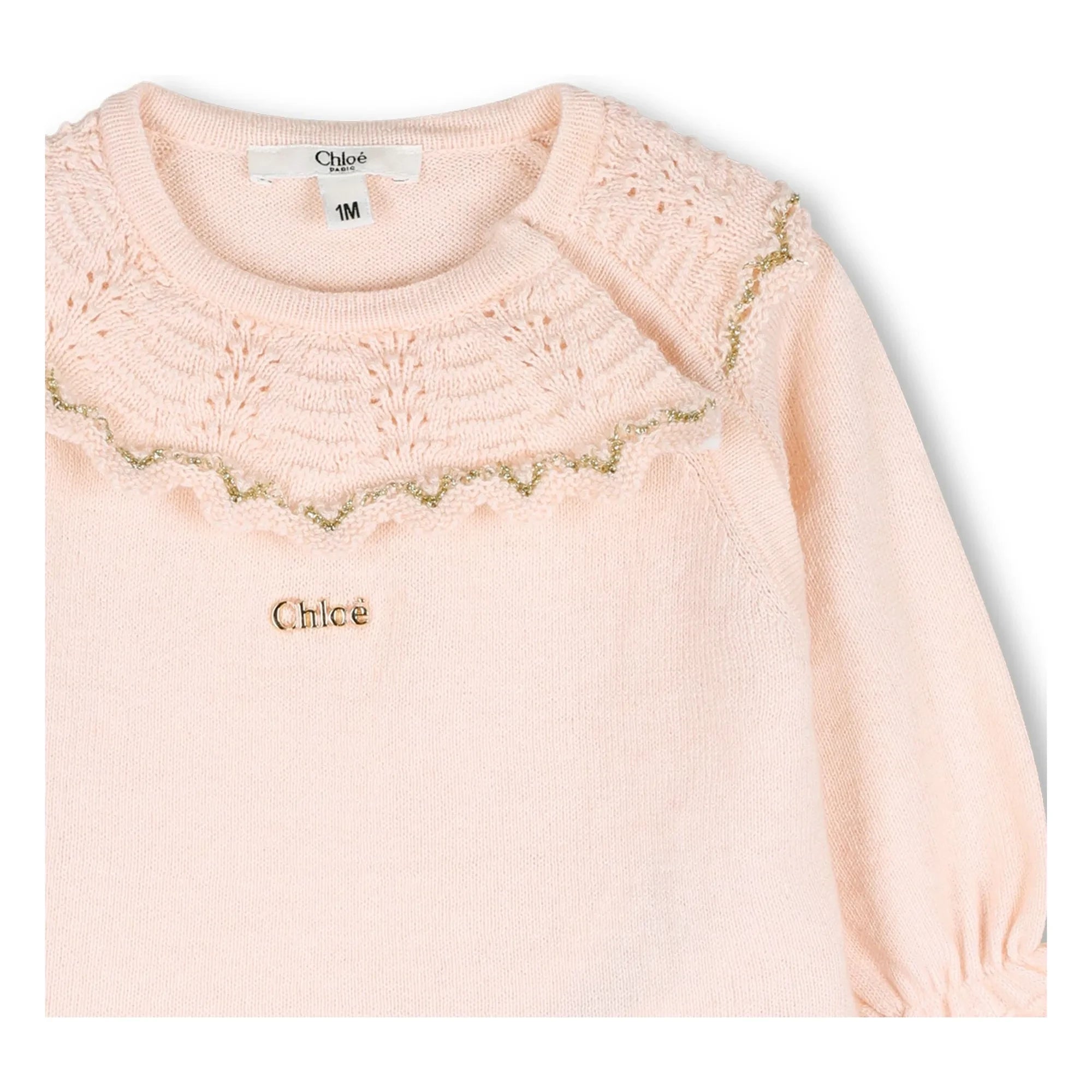 Chloé - Conjunto de suéter y braguita de algodón orgánico | Rosa
