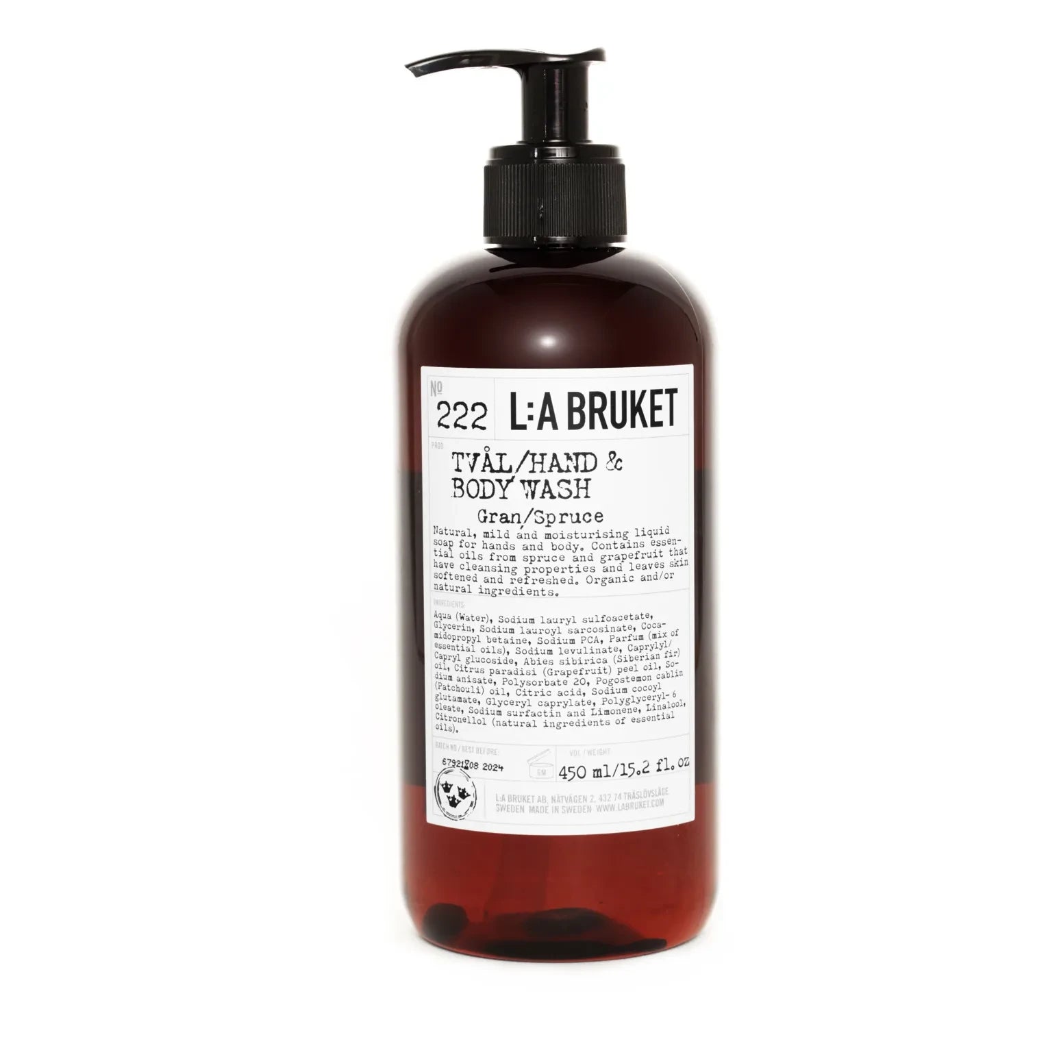 L:A BRUKET - 222 Gel de baño y ducha de abeto - 450 ml