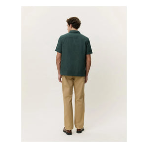 Les Deux - Camisa Chack Seersucker | Verde oscuro