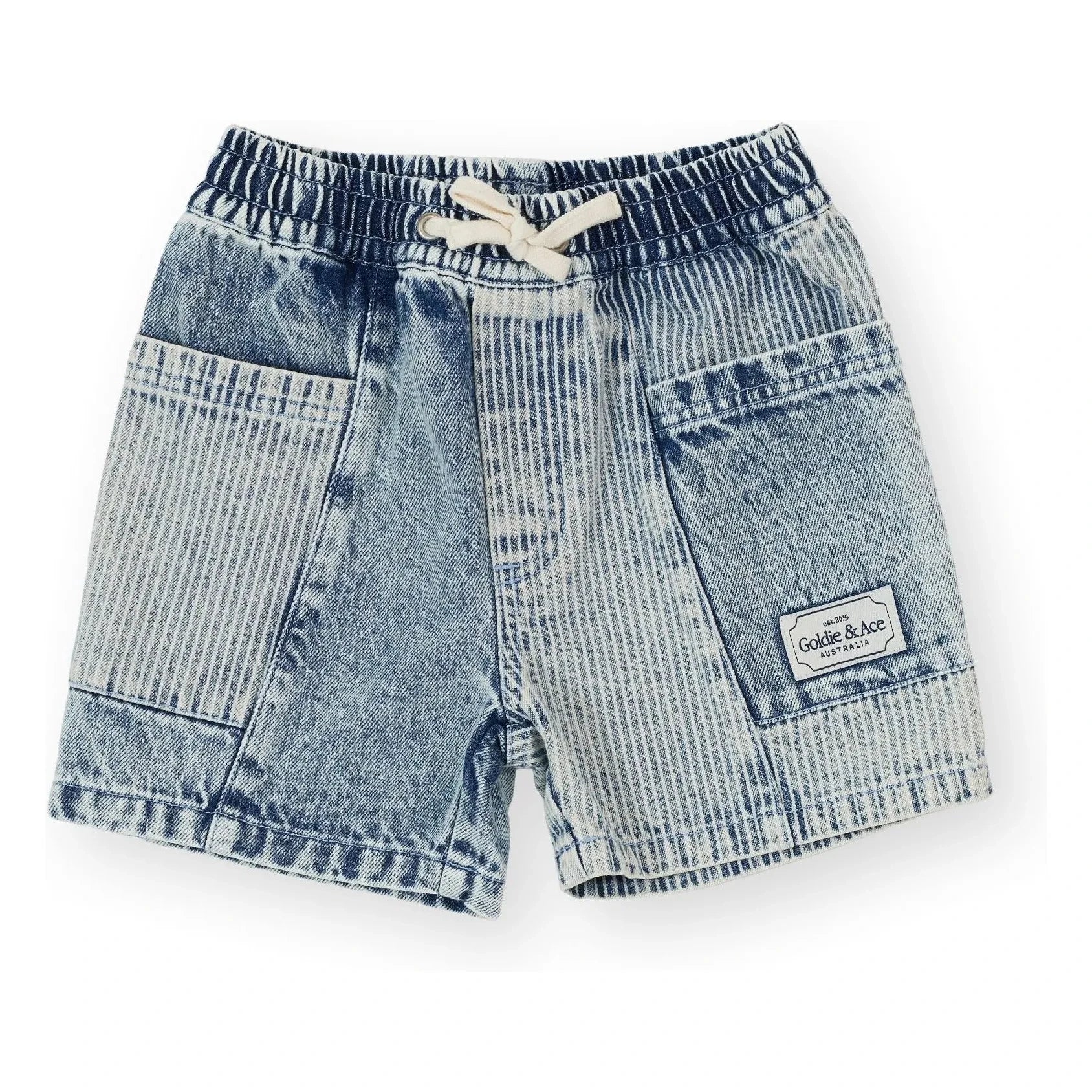 Goldie + Ace - Pantalones cortos vaqueros a rayas | Azul