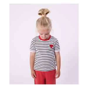 Petit Bateau - Camiseta Clásica de Rayas | Azul marino