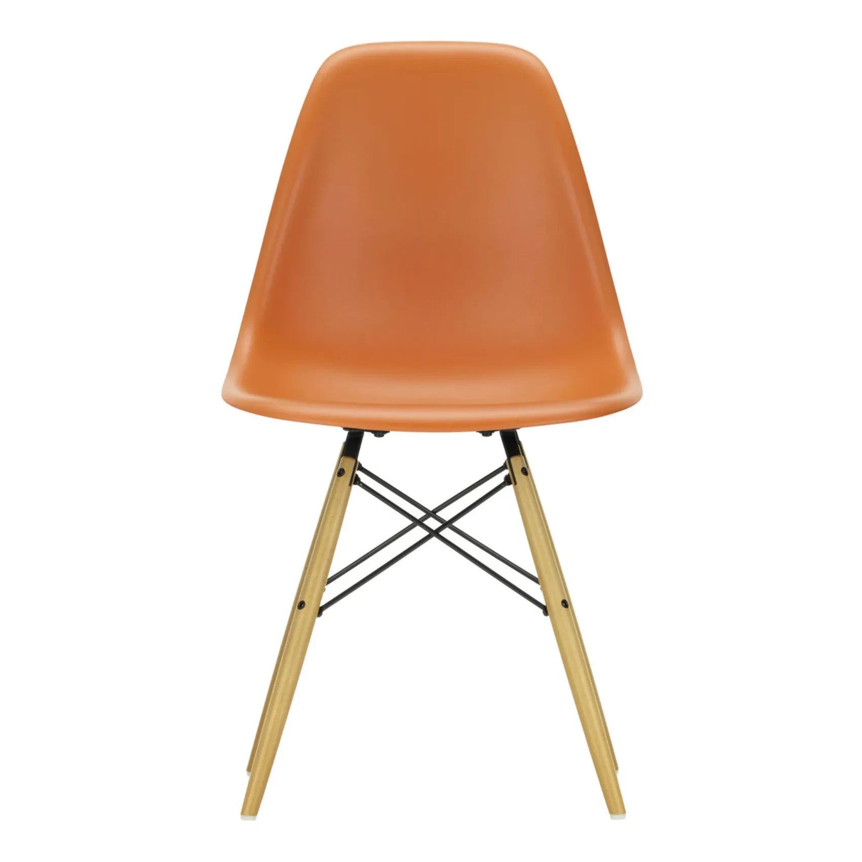 Vitra - Silla DSW de plástico - base de arce - Charles & Ray Eames | Naranja Rouille
