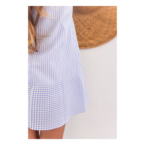 Tartine et Chocolat - Vestido sin mangas con cuello Claudine a rayas | Azul