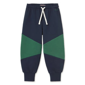 Tinycottons - Pantalones deportivos de algodón orgánico con bloques de color | Azul marino