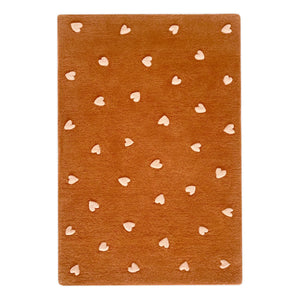 Maison Deux - Alfombra de lana con forma de corazón | Marrón