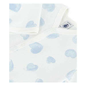 Petit Bateau - Saco de dormir Corazones gordos | Algodón orgánico | Azul