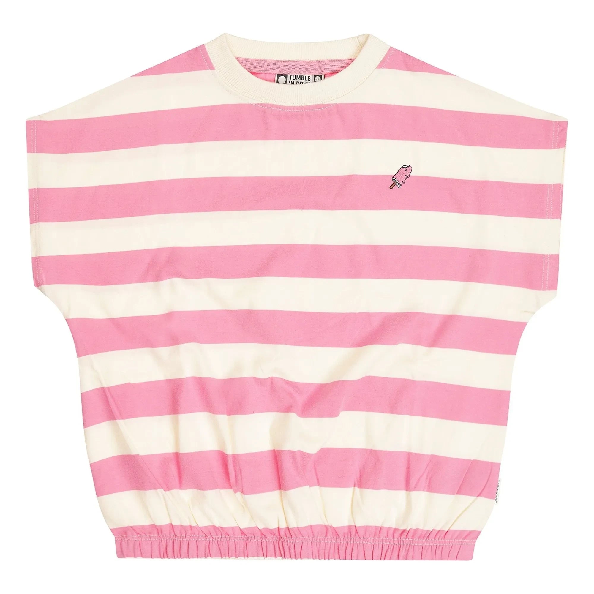 Tumble N'Dry - Colatina Camiseta de Algodón Orgánico Oversize Rayas | Rosa