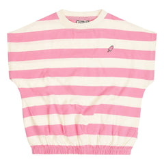 Tumble N'Dry - Colatina Camiseta de Algodón Orgánico Oversize Rayas | Rosa