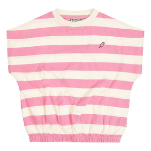 Tumble N'Dry - Colatina Camiseta de Algodón Orgánico Oversize Rayas | Rosa