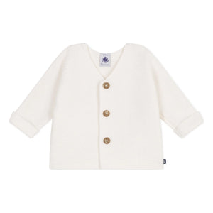 Petit Bateau - Cárdigan de algodón orgánico Barby | Blanco