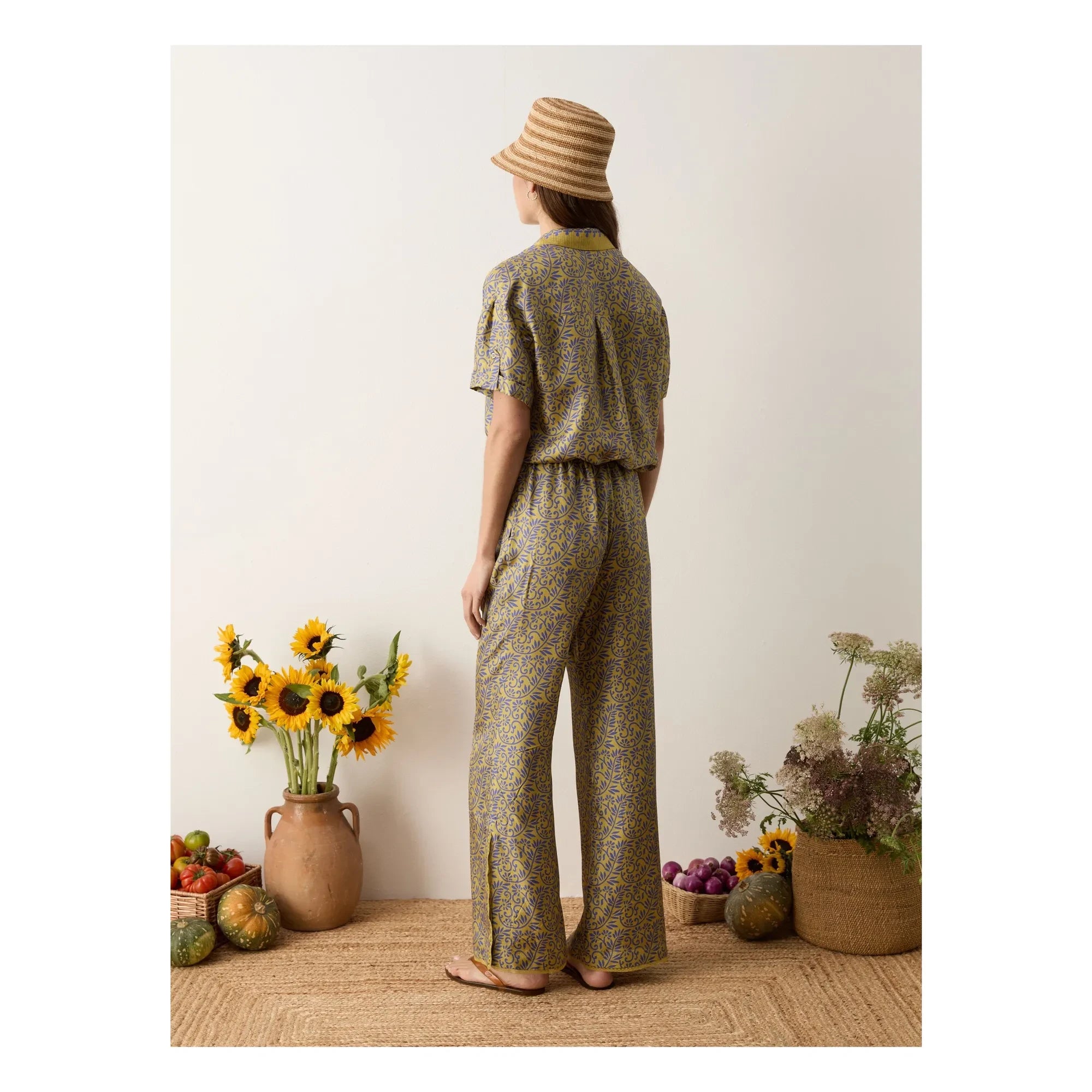Boteh - Pantalones de seda Verve | Mostaza