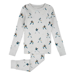 Petit Lem - Pijama de béisbol de algodón orgánico | Gris